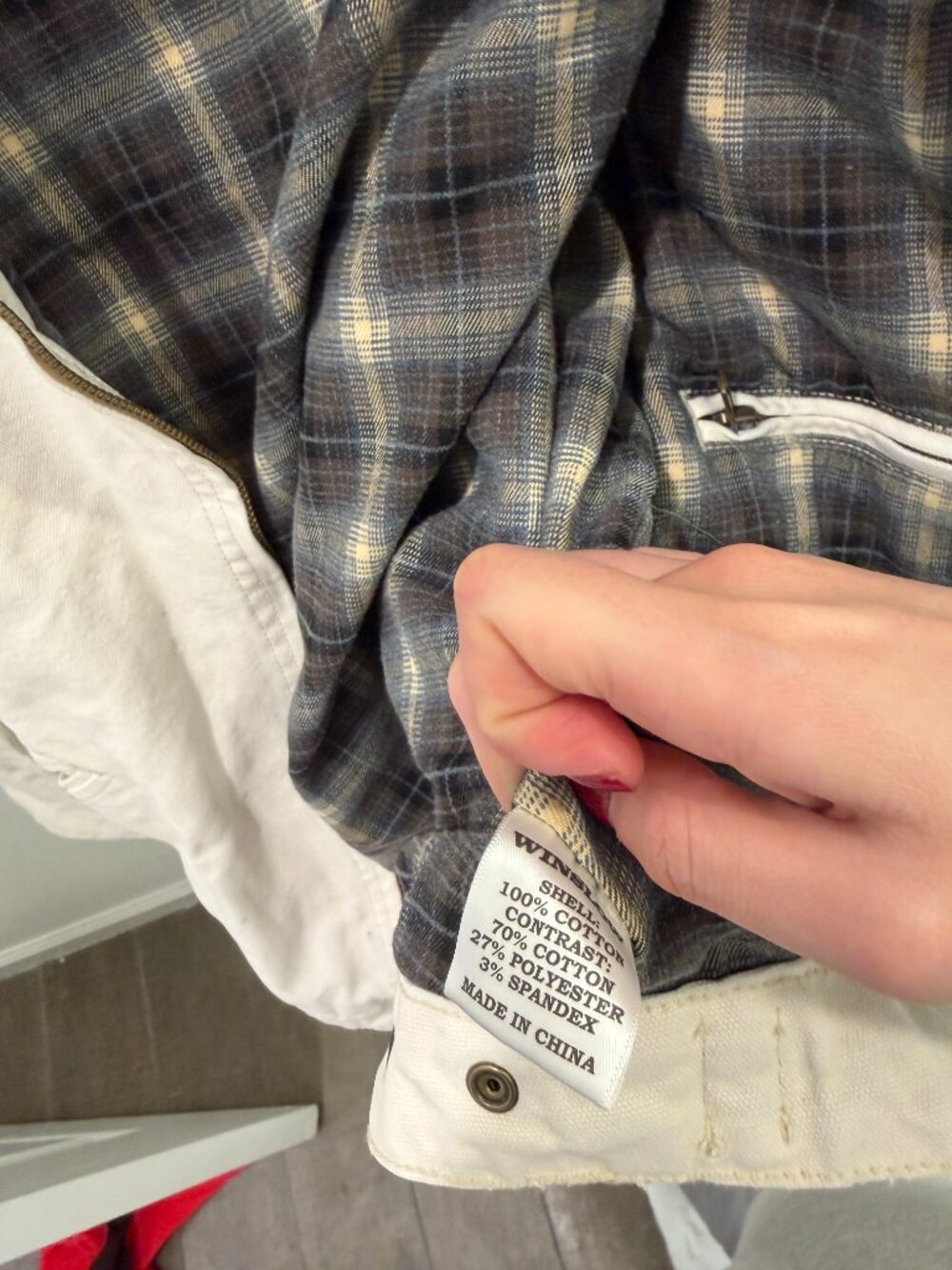 Winslow The Farm Jacket Cream Canvas Corduroy Collar Chore Coat Size S - Picture 4 of 5